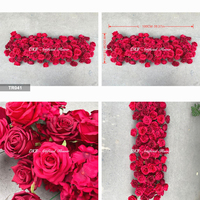 Camino de Mesa Floral Artificial Rojo al por Mayor para Bodas, Caminos de Mesa Florales para Decoración de Eventos