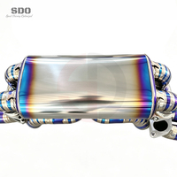 Échappement complet SDO Burnt Blue Titanium pour Ferrari F430 4.3L 2005-2009, avec catalyseur sport et collecteur, et bouclier thermique