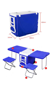 <span class=keywords><strong>Nevera</strong></span> Portátil Plegable con Ruedas y Aislamiento de PE, con <span class=keywords><strong>Mesa</strong></span> y Sillas, Equipo de Camping para Alimentos y Refrigeración, 28L - Product Image 6