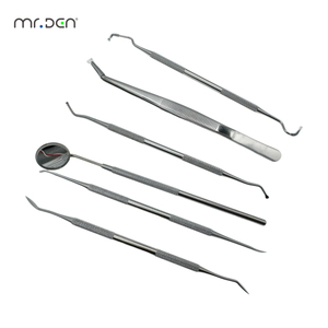 Juego de 3 Herramientas Dentales Metálicas para Limpieza <span class=keywords><strong>Dental</strong></span>, Espejo, Sonda Doble, Herramienta Tipo Hoz, Limpiador de Dientes, Cuidado Bucal, Certificado CE Clase II - Product Image 4