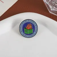 Broche en émail amusante pour chef d'équipe de lutte contre les incendies de conteneurs à déchets, motif poubelle verte et flamme, badge de revers, bijou, cadeau pour amis