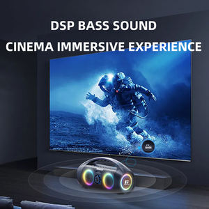 Cyboriss Speaker BT portabel tahan air, pengeras suara nirkabel 120W daya tinggi RGB Subwoofer nirkabel lampu warna-warni 360 Stereo TWS FM kotak BoomBox - Product Image 6