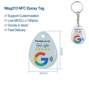 Tùy chỉnh màu sắc <span class=keywords><strong>13.56MHz</strong></span> RFID <span class=keywords><strong>NFC</strong></span> kinh doanh RFID Google xem xét thẻ PVC Mini tag với mã QR không tiếp xúc Móc chìa khóa - Product Image 2