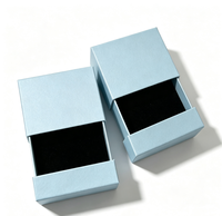 Boîte cadeau à bijoux à fermeture magnétique, type tiroir, en papier rigide recyclé, insert en mousse noire, logo personnalisé, impression quadricolore