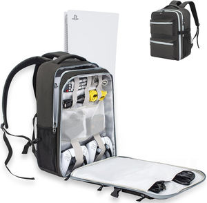Sac à dos de voyage pour PlayStation 5/PS4/Xbox One <span class=keywords><strong>XS</strong></span>-Étui de transport pour console de jeu avec poches, gris - Product Image 2