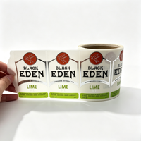 Étiquettes personnalisées en papier kraft auto-adhésives imperméables pour bouteilles de vin, autocollants pour liqueur Black Eden Lime, impression mate/brillante personnalisée