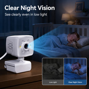 Caméra de surveillance pour bébé 1080P WiFi, caméra de sécurité intérieure, panoramique/inclinaison, audio bidirectionnel, vision nocturne, mini caméra web, prise en charge OEM ODM - Product Image 5
