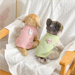 Chaleco para mascotas para gatos y perros, diseño de gofre, colores macaron, diseño bonito, ropa de verano, material de poliéster - Product Image 4