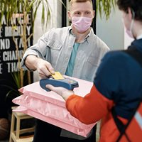 En Stock, sacs de courrier en Poly imprimés personnalisés avec poignée, emballage, sacs d'expédition en Poly avec poignée, Logo, enveloppe en plastique