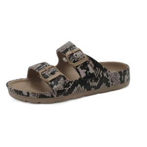 Sandalia plana de EVA con dos correas para <span class=keywords><strong>mujer</strong></span>, Punta abierta, soporte para arco anatomico, con ventosa de tacón, color verde - Product Image 4