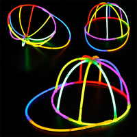 Offre Spéciale lueur dans le noir chapeau piste de danse fête lueur chapeau bâton néon lumière bâtons décoration pour les fêtes faveurs lueur
