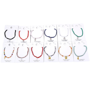 Braccialetti Charm alla Moda, 6 Stili Misti, Cristallo Elastico in Acciaio Inossidabile, Gioielli Unisex da Regalo - Product Image 1