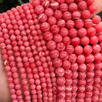 Perles de turquoise rouge veinée rondes pour bracelet DIY, accessoires de bijoux en vrac, vente en gros du fabricant, artisanat perlé fait main