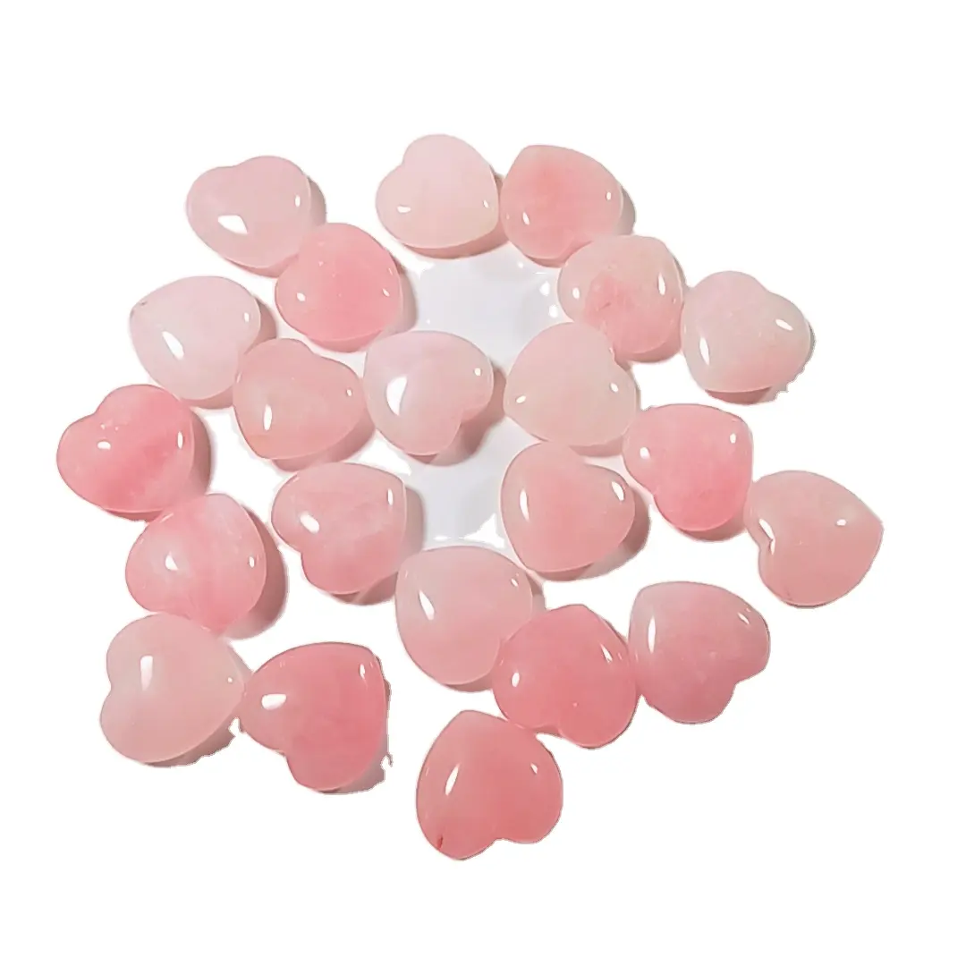 DIY wedding gifts New natural Gems Rose Quartz Heart Shape Stone Cut Ruby in low price