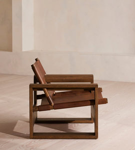 Fauteuil de Salon Rétro Européen Meuble de Luxe en Cuir et Bois Massif Fabriqué à la Main - Product Image 5