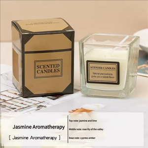 Bedroom Romantic Deodorization Hotel SPA Candlelight Dinner Windproof Smokeless KTV Aromatherapy <b>Candle</b> Glass square Cup <b>Candle</b> - Product Image 6