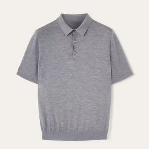 เสื้อยืดแคชเมียร์คอโปโลสำหรับผู้ชาย เสื้อถักนิตติ้งหรูหรา เสื้อโปโลแคชเมียร์ถักสำหรับผู้ชาย - Product Image 1