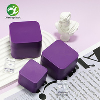 Nouvelle boîte de rangement carrée en plastique PP violet avec couvercle à vis pour gel à ongles, conteneur opaque pour vernis à ongles, vente en gros, vide, 10/30/50 ml