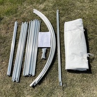 Mini-serre tunnel en acier galvanisé avec film plastique PE, kit de jardinage