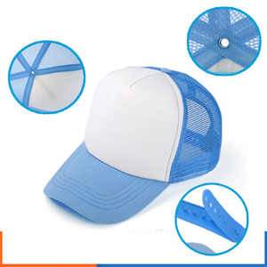 หมวก<span class=keywords><strong>ก</strong></span>ีฬาขายส่ง หมวกเบสบอลแบบกำห<span class=keywords><strong>น</strong></span>ดเอง หมวกตาข่ายสีขาวเปล่า หมวก 5 แฉ<span class=keywords><strong>ก</strong></span> หมวกโฟมโปรโมชั่นแบบ Trucker - Product Image 5
