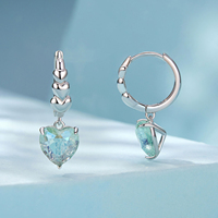 925 argent Sterling menthe vert coeur boucles d'oreilles goutte or blanc plaqué boucles d'oreille pour femmes filles bijoux fins cadeau SCE1706