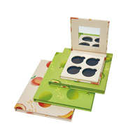 Palette de fards à paupières vide personnalisable en matériaux recyclés avec revêtement UV, options de logo/couleur personnalisées, conception auto-érectible, éponge 4c