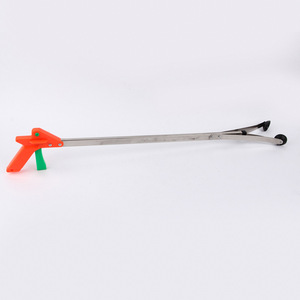 Trash Clip Plastic Handle Stainless Steel Long Handled Manual Pick Up Tool For Factory Hotel Hospital Sanitation - Product Image 1