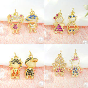 Collana con Ciondolo Trendy per Bambini Placcata Oro 18k con Smalto e Micro Pavé di Zirconi Cubici, Gioielli per Bambini - Product Image 5