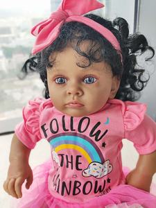 Muñeca Bebé Realista de Silicona, Niña Negra, Tipo Reborn, para Navidad - Product Image 3