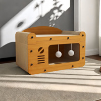 Poste Rascador para Gatos Montado en Pared con Cama Integrada, de Tablero de Densidad Densa que No Desprende Fibra, Mueble Minimalista para Escalar para Mascotas de Interior