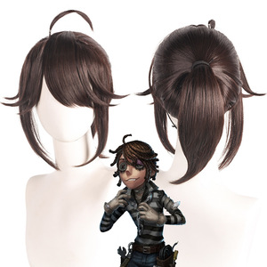 Peluca de cosplay para el <span class=keywords><strong>personaje</strong></span> <span class=keywords><strong>Luca</strong></span>, el prisionero de la Quinta Personalidad, con el cabello peinado y atado en la parte superior. - Product Image 1