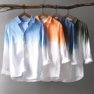 <span class=keywords><strong>Camicia</strong></span> da spiaggia estiva in <span class=keywords><strong>lino</strong></span> bianco da <span class=keywords><strong>uomo</strong></span> a maniche lunghe camicie larghe da spiaggia - Product Image 2