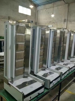 Infrarouge lointain 6 brûleurs Shawarma Grill Poulet Kebab Maker Gaz GPL Bureau Commercial Automatique Doner Kebab Machine De Découpe