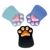 Tapis de souris 3d patte de chat, repose-poignet, en Silicone, souple, confortable, gris, rose, décoration de bureau