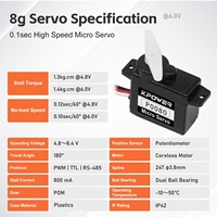 Micro-servo analogique P0080 en plastique avec engrenages, moteur sans noyau 8g, servo RC pour petits avions RC à voilure fixe et modèles de planeurs