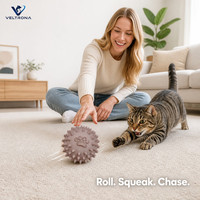 Balle à picots avec sonnette pour chat, jouet de massage pour chats d'intérieur, chatons et petits chiens