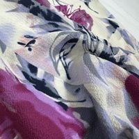 Nouveau design, imprimé floral, tissu en polyester, crêpe, tissu en mousseline de soie, tissu pour robe, léger, jacquard, doux, épais
