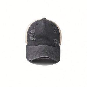 Multi Color Wash Make Old Broken Baseball Trucker Hat Bulk Outdoor Summer <b>Light</b> Plate <b>Net</b> Solid Color Trucker Hat Wholesale - Product Image 3