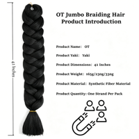 Cheveux synthétiques Jumbo pour tresses, basse température, tresses bohèmes Jumbo, extensions de cheveux au crochet, texture Yaki douce pour femmes noires