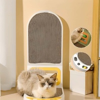 Griffoir mural semi-circulaire en forme de L extra épais et très résistant pour chat avec anneau de transport