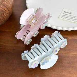 Pinces à cheveux en acétate de diamant français pour femmes, accessoires floraux colorés pour les occasions quotidiennes - Product Image 3