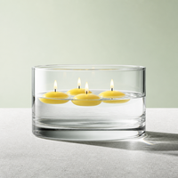 Porte-bougie en verre transparent de 130 mm de diamètre, bol en verre rond pour centre de table d'événement, décoration de la maison