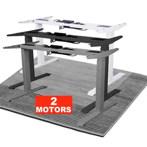 Office Desk Supplier Hot Sale Electric Dual Motor Height Adjustable Computer Desk Sit Stand Desk Wholesale Chinese Metal OEM ODM