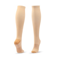 Chaussettes de compression décontractées pour hommes femmes Chaussettes de sport élastiques noires solides avec protection du mollet des veines Chaussettes d'allaitement à équipage élevé