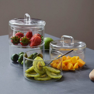 Ensemble de bols en verre hermétiques avec couvercles, récipients de rangement de cuisine résistants, compatibles micro-ondes, empilables pour la préparation des aliments, les collations, les bonbons - Product Image 2