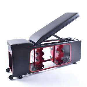 スチールダンベル収納ベンチ強力150kg荷重付き + 5sスイッチベンチプレス/フライ/スクワットモード省スペース - Product Image 2