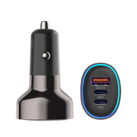 Chargeur de voiture 3 ports à charge rapide QC3.0 USB C PD 30W, adaptateur de charge rapide pour téléphone, vente chaude