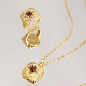 Anillo Retro Italiano con Gema Pulida, Rubí Leb con Círculo Floral, Circonita 5A, Chapado en Oro de 18K, Plata 925, Regalo de Lujo para Socialité - Product Image 2