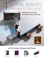 Support de tablette LISEN amélioré avec rotation à 360°, bras pliable à 3 axes pour iPad Pro, appui-tête de siège arrière, accessoires de voyage pour enfants