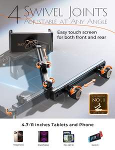 Support de tablette LISEN amélioré avec rotation à 360°, bras pliable à 3 axes pour <span class=keywords><strong>iPad</strong></span> Pro, appui-tête de siège arrière, accessoires de voyage pour enfants - Product Image 5